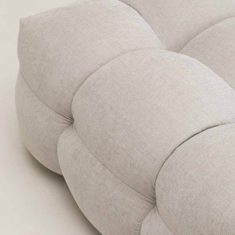 Repose-pieds carré en tissu crème - Salamanca - Kare Design