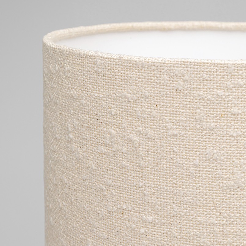 Lamp in curly beige linen and steel - Marleen - Kare Design