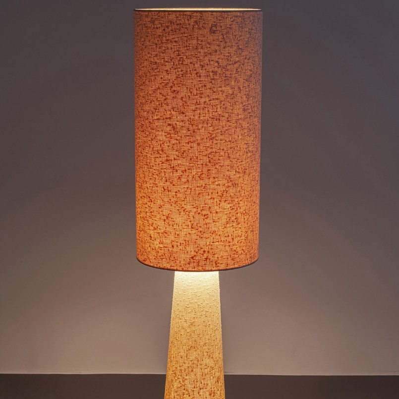 Floor lamp in curly beige linen - Marleen - Kare Design