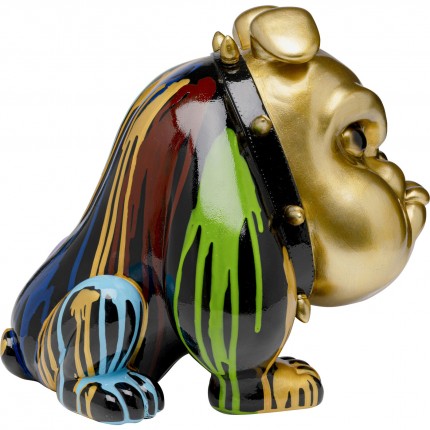 Deco dog paint pouring 67cm gold Kare Design