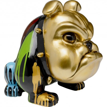 Deco dog paint pouring 67cm gold Kare Design