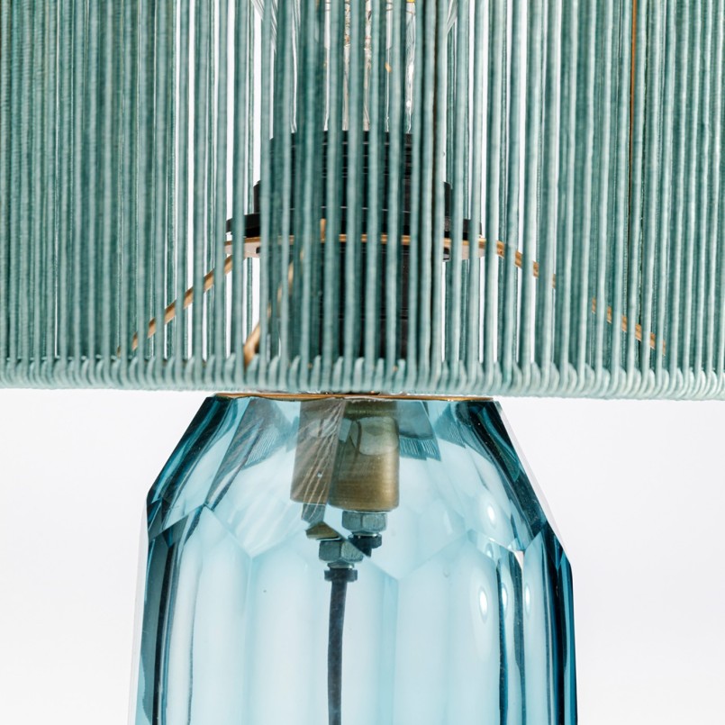 Blue lamp in glass and fabric threads - Veccio - Kare Design