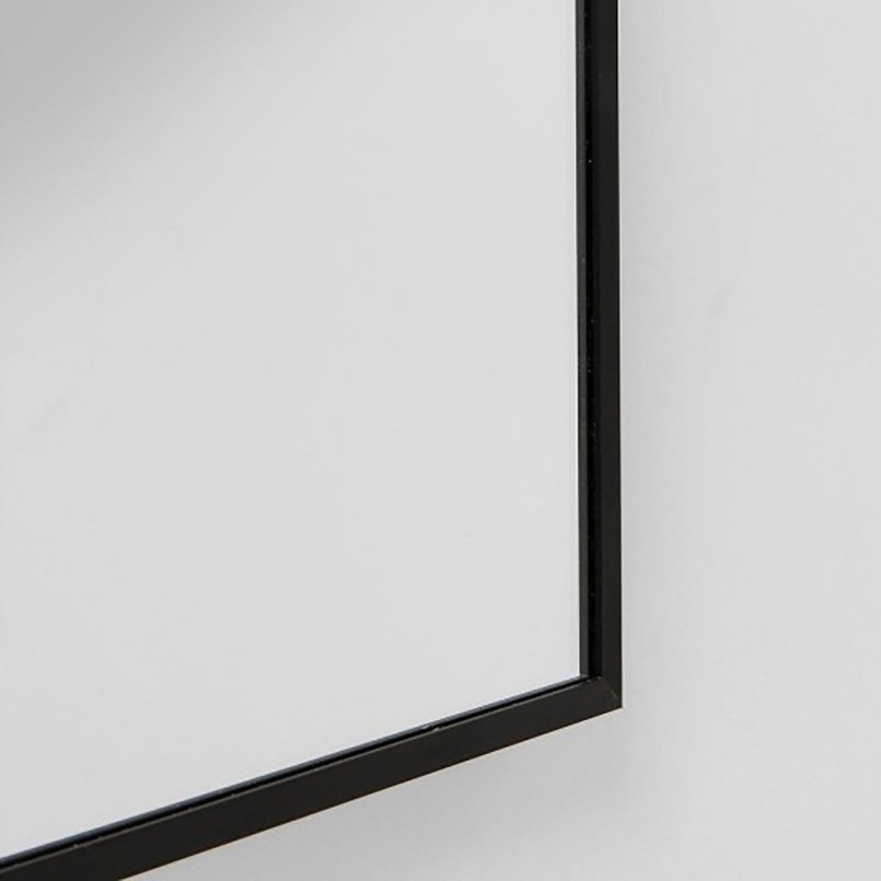 Miroir mural rectangulaire en aluminium noir 180x160cm - Modèle Bella