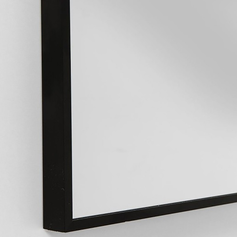 Miroir mural rectangulaire en aluminium noir 180x160cm - Modèle Bella