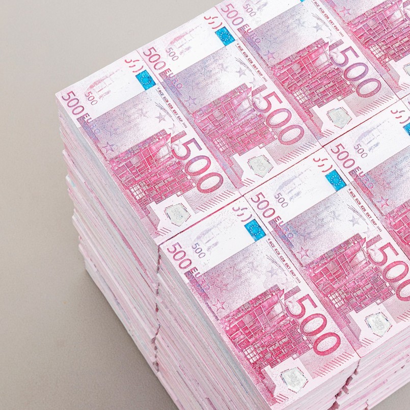 Tabouret en liasses de billets roses - Euro - Kare Design