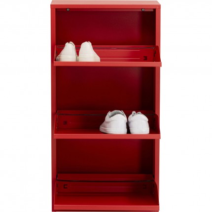 Casier à chaussures Caruso rouge 3 tiroirs Kare Design