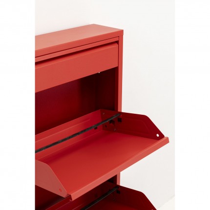 Casier à chaussures Caruso rouge 3+1 tiroirs Kare Design