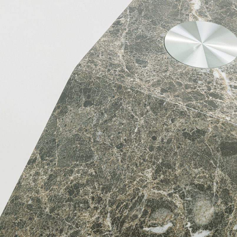 Table basse en acier imitation roche et verre - Rocky - Kare Design