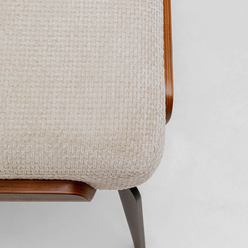 Banc 2/3 places en polyester tressé et hêtre - Marc - Kare Design