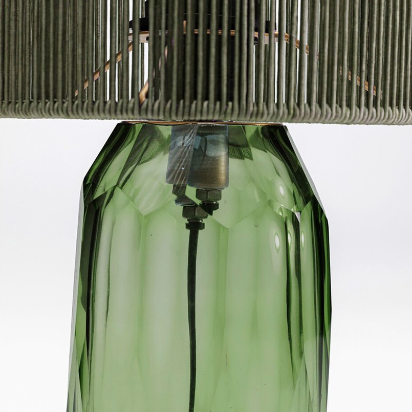 Green lamp in glass and fabric threads - Veccio - Kare Design