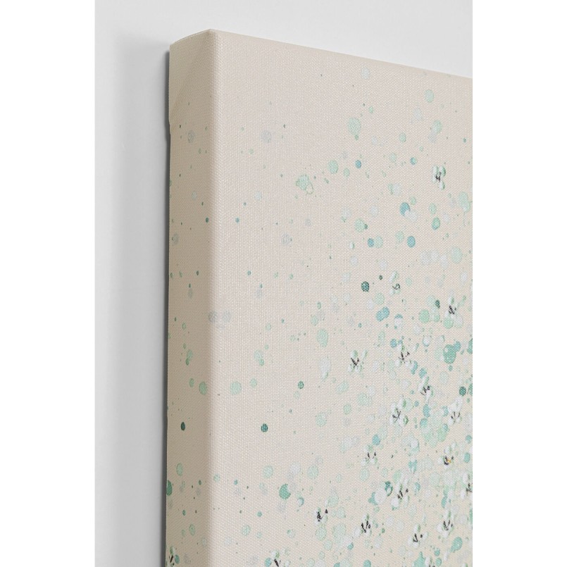 Tableau fleurs pirogue beige et vert - Touched - Kare Design