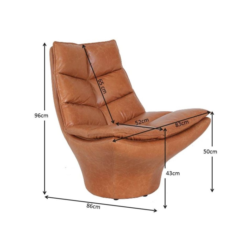 Fauteuil vintage en cuir - Bridge - Kare Design