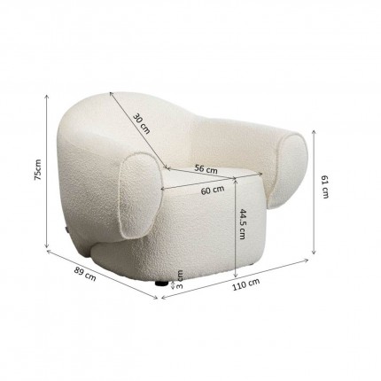 Armchair Dreamy cream Kare Design