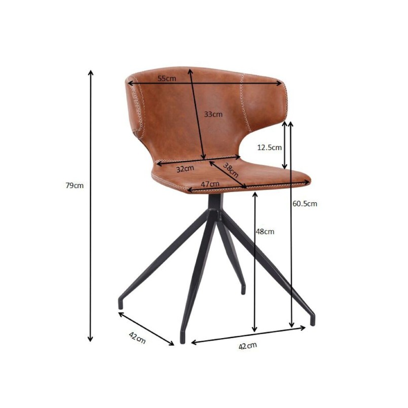Chaise vintage marron - Rusty - Kare Design