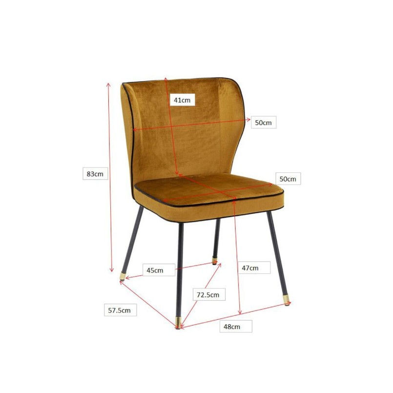 Yellow velvet retro chair - Irina - Kare Design