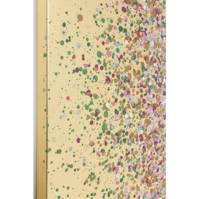 Tableau fleurs pirogue doré et rose - Touched - Kare Design