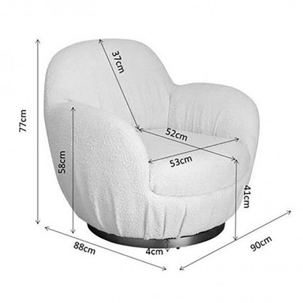 Fauteuil pivotant Nube Boucle crème Kare Design