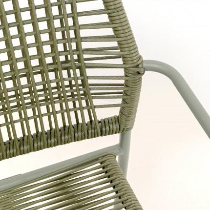 Chaise de jardin avec accoudoirs Madagascar verte Kare Design