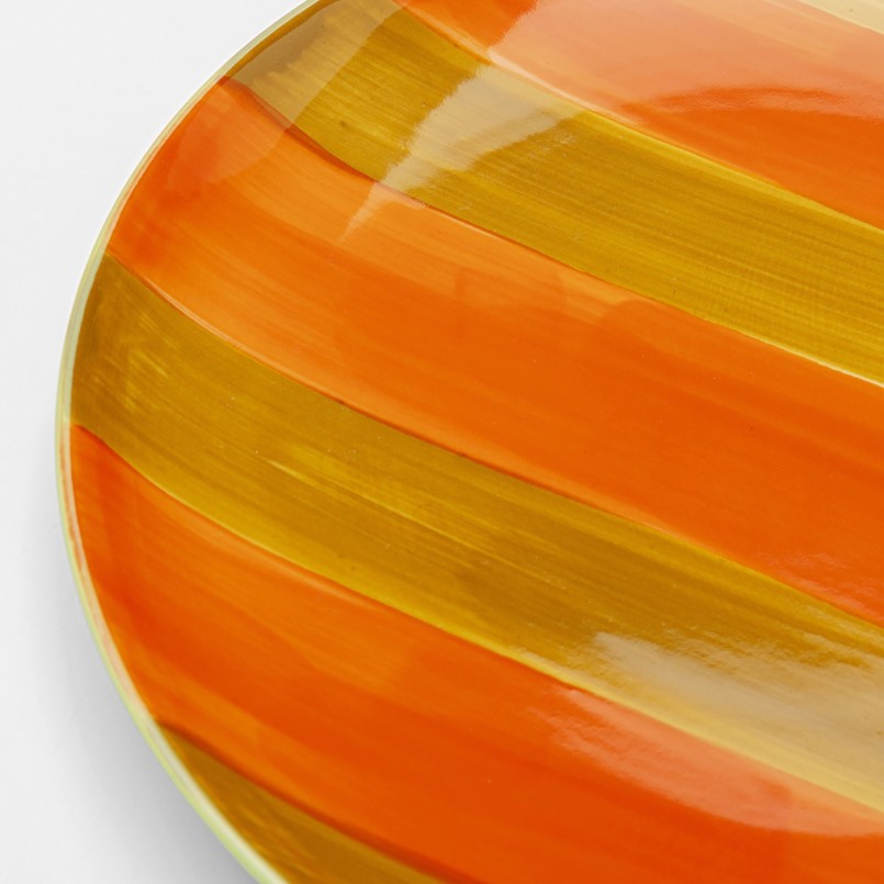 Assiettes en grès orange et vert - Capri - Kare Design