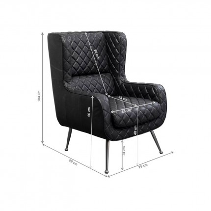 Armchair Nonna black Kare Design