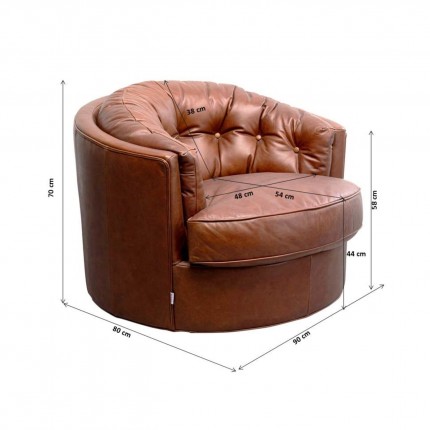 Swivel Armchair Music Hall brown Kare Design