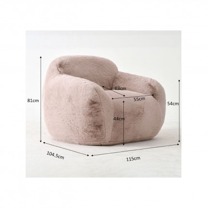 Armchair Mika 115cm blue Kare Design