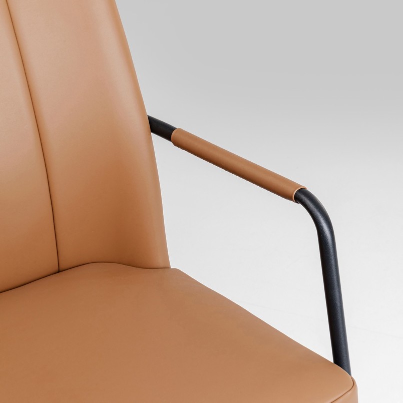 Brown Steel and textile office chair - Charles - Kare Design