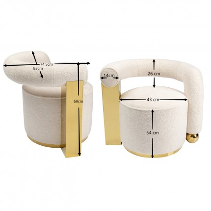 Fauteuil Amuse crème Kare Design