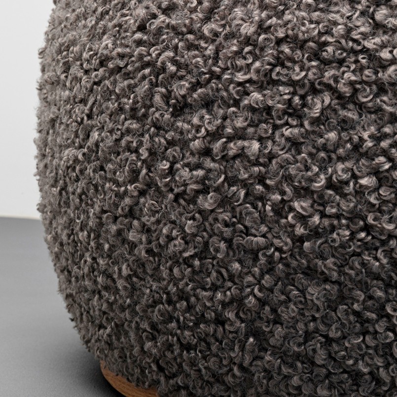 Grey curly pouffe - Pebble - Kare Design