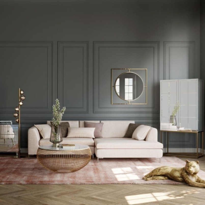 Canapé d'angle droite beige - Gianni - Kare Design