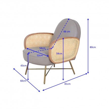 Fauteuil Bahia gris Kare Design
