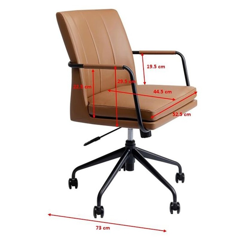Chaise de bureau avec accoudoirs pivotante - Charles - Kare Design