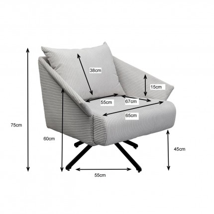 Fauteuil pivotant Milo velours vert Kare Design