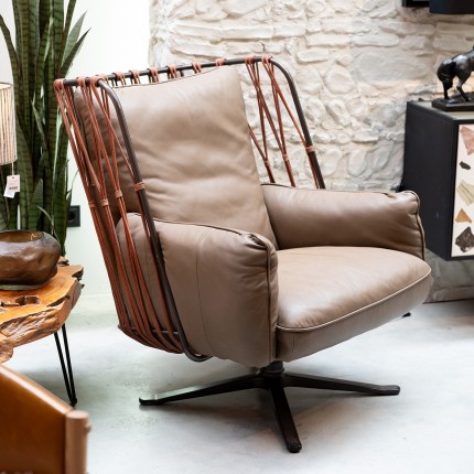 Fauteuil pivotant Paradiso marron Kare Design
