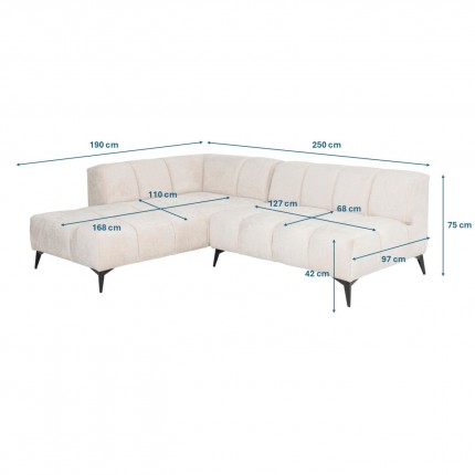 Corner Sofa Nia left velvet cream Kare Design
