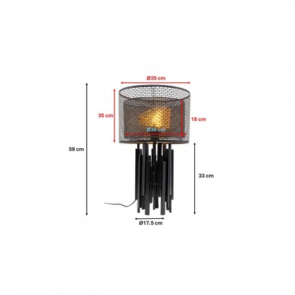 Lampe Coachella 59cm noire Kare Design
