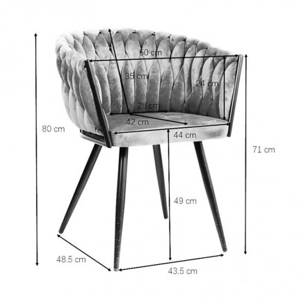 Chair with armrests Dean grey Kare Design