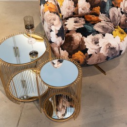 Glass and steel brass side tables - Wire Double - Kare Design