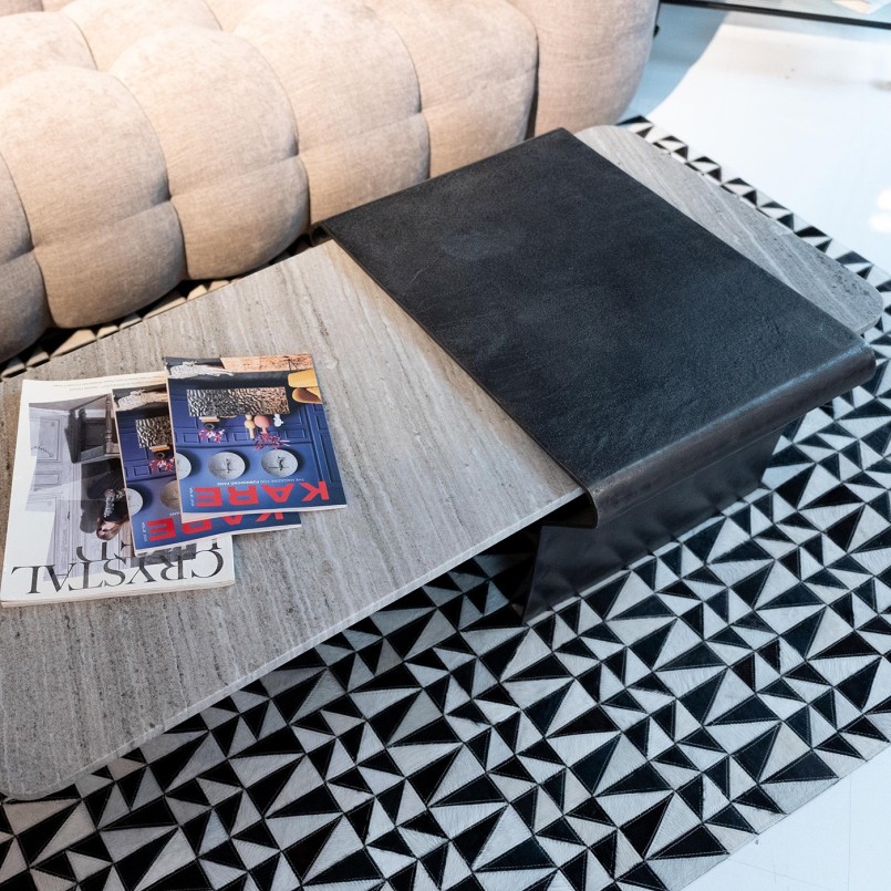 Table basse en marbre et aluminium - Montagna - Kare Design