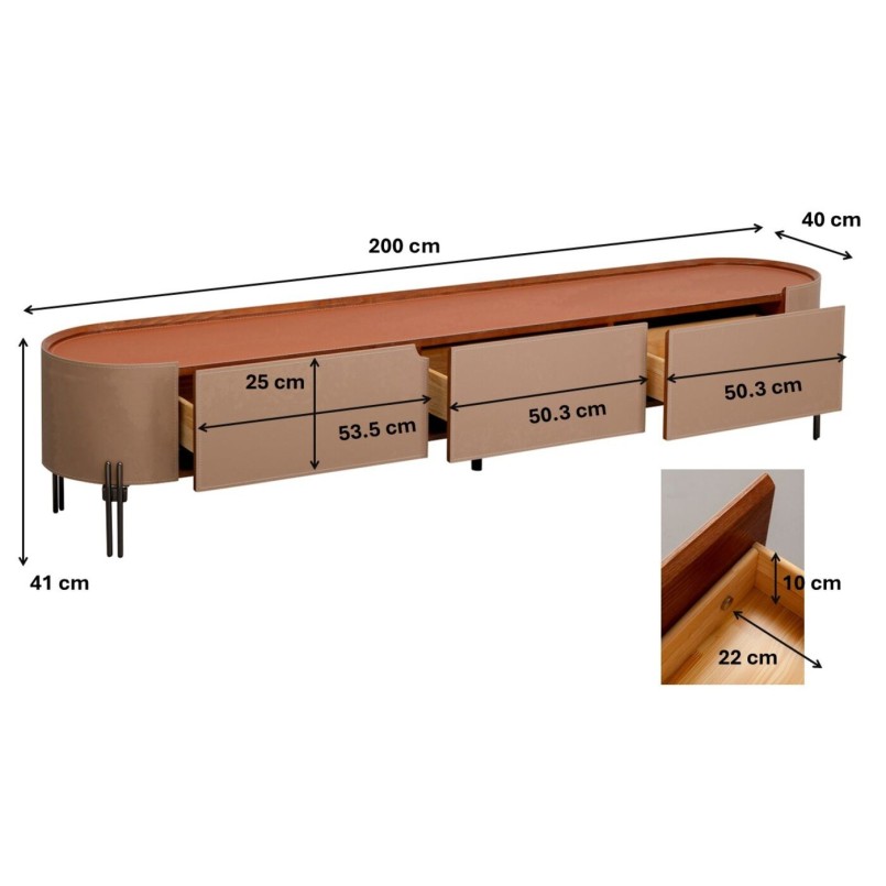 Leatherette TV stand - Tango - Kare Design