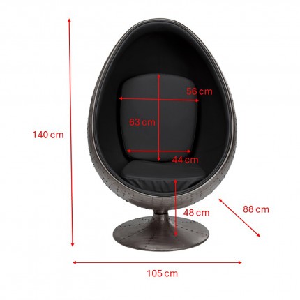Fauteuil pivotant Eye Ball velours noir Kare Design