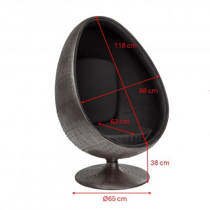 Swivel Armchair Eye Ball walnut Kare Design