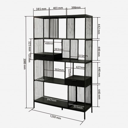 Étagère Bologna noire 200x125cm Kare Design
