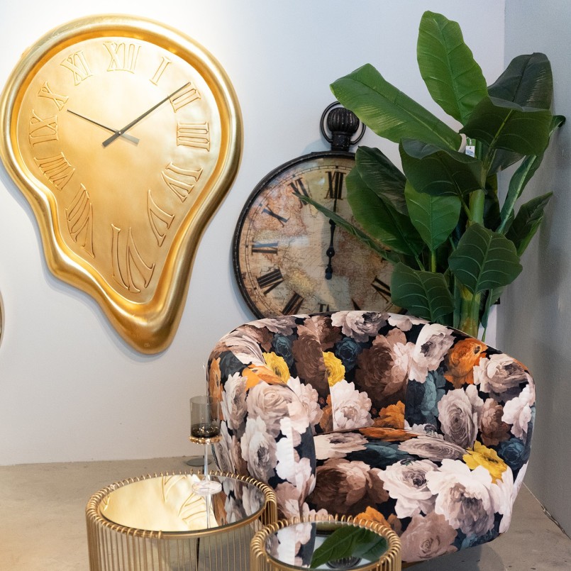 Horloge murale dorée XL fondue - Big Drop - Kare Design