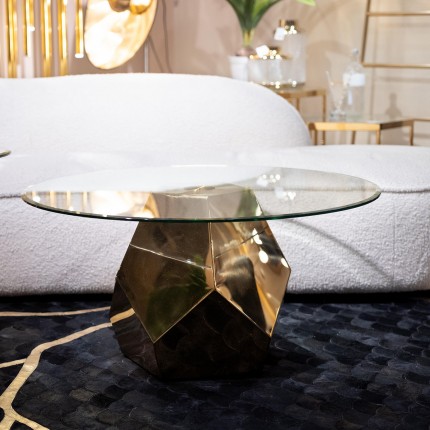 Table basse Ricchezza 90cm dorée Kare Design