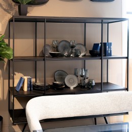 Black wood and steel shelf - Cosy Sixties - Kare Design