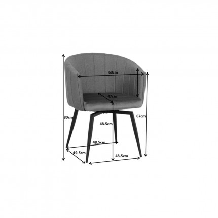 Chaise avec accoudoirs pivotante Merida rose Kare Design