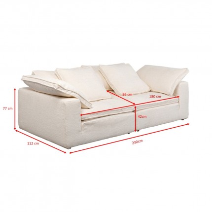 Sofa Carole 3-Seater cream Kare Design