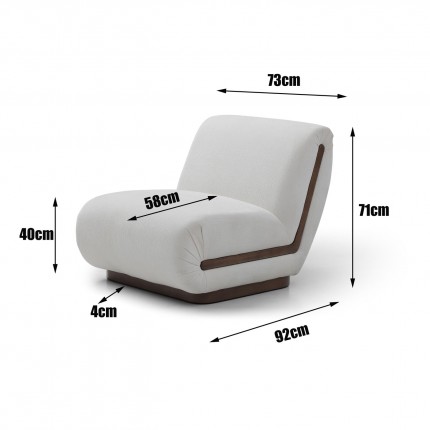 Fauteuil Hilda crème Kare Design