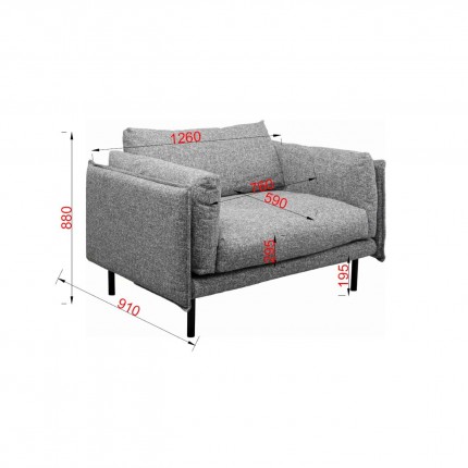Armchair Pola grey Kare Design
